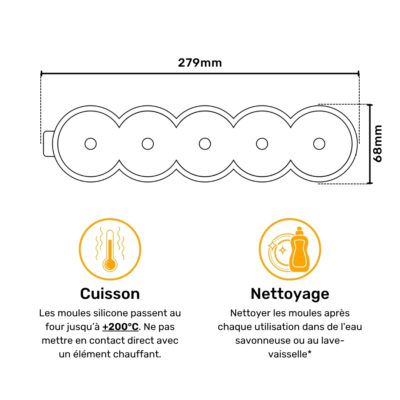 Plan avec dimensions du couvercle anti-pousse en silicone - Dessin du Madlen Studio