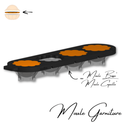Moule silicone pour la garniture de la madeleine ronde de 60mm du Madlen Studio