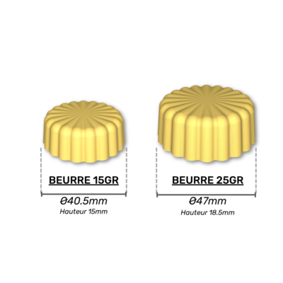 Beurre rond moulé "Le Classique", disponible en 15 g et 25 g