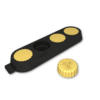 Moule à beurre en silicone rond avec beurre moulé décoré d’un triskell, disponible en 15 g et 25 g