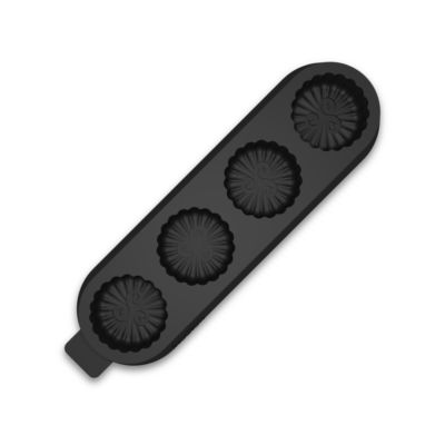 Moule à beurre en silicone rond avec beurre moulé décoré d’un triskell, disponible en 15 g et 25 g