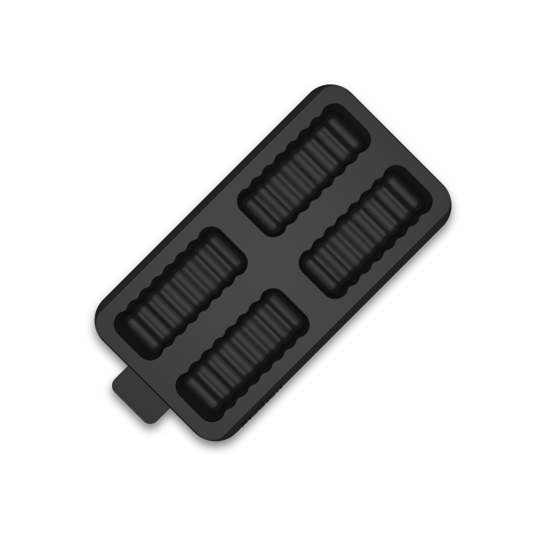 Moule à beurre en silicone long avec beurre moulé "Le CLassique", disponible en 15 g et 25 g